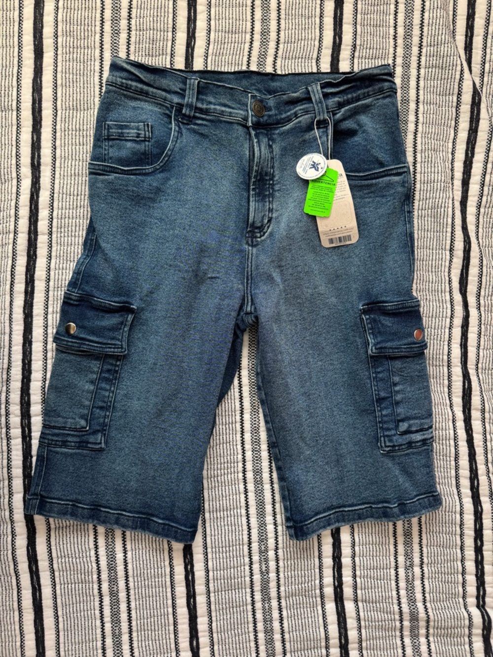 Men's Blue Cargo Denim Shorts